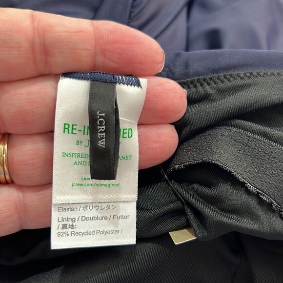 J.Crew Navy Blue Ruched One Piece Swimsuit NWT - Picture 11 of 15